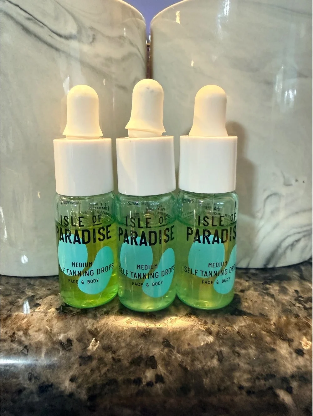 3 CT Isle of Paradise Medium Tanning Drops for Face & Body 0.14 fl oz (3 Pack)